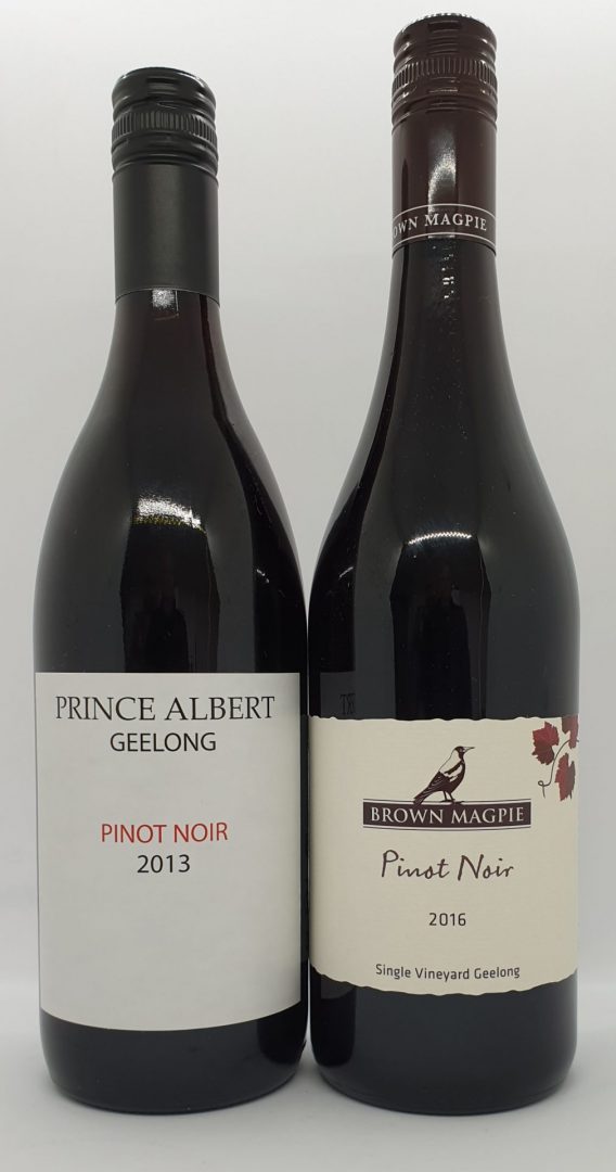 September 2020 Releases: 2013 Prince Albert Geelong Pinot Noir $48 & 2016 Brown Magpie Single Vineyard Pinot Noir $38