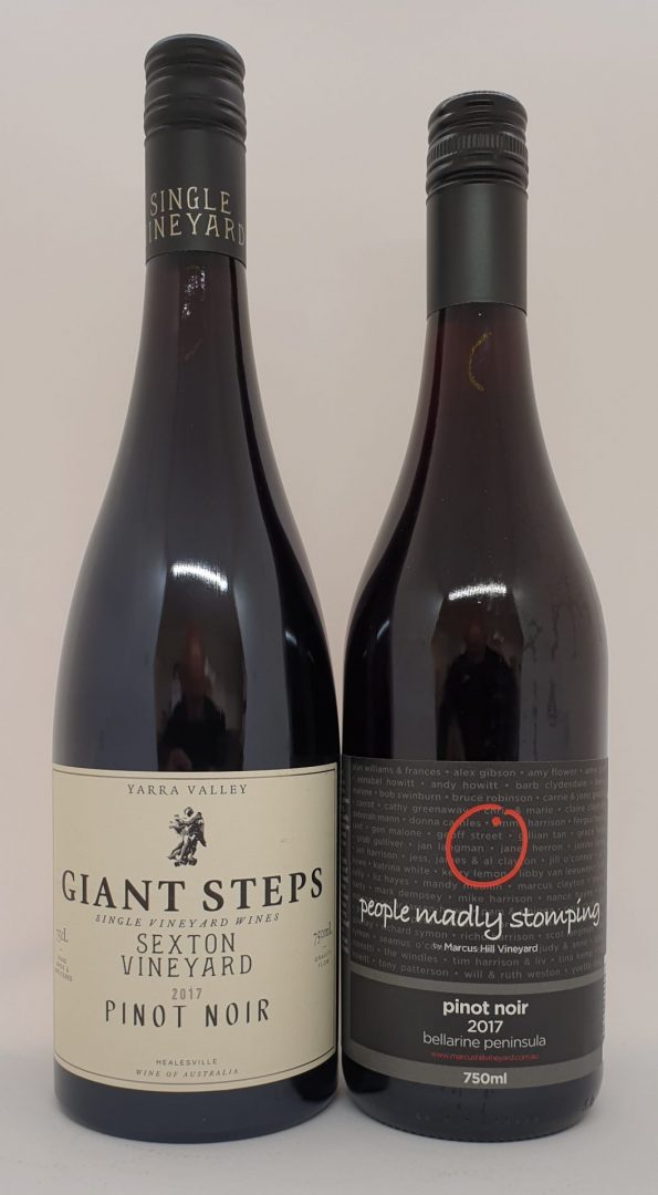 JUNE 2023 Releases: Giant Steps 2017 Sexton Vineyard Piot Noir $70 & People Madly Stomping 2017 Pinot Noir $25