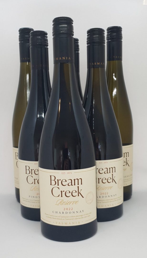Bream Creek Reserve 6 pack: Bream Creek Reserve Chardonnay 2022 x2,Bream Creek Old Vine Reserve Riesling 2019 x 2, Bream Creek Reserve Pinot Noir 2021 x 2